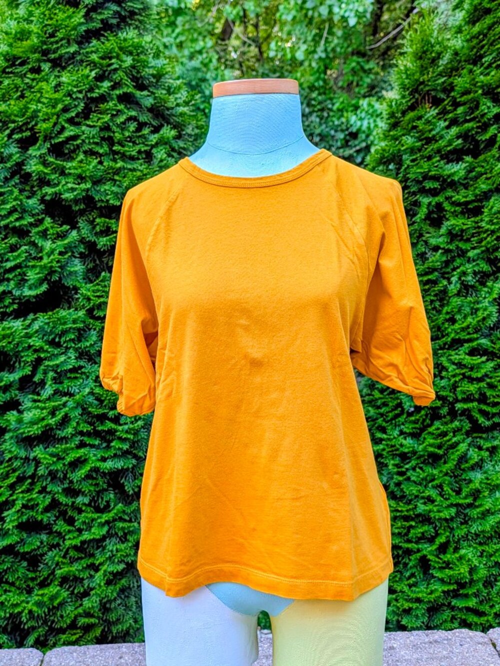J. Crew Re-imagined Puff Sleeve Mustard Yellow Top - Size: S